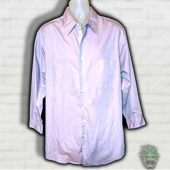Vintage Milano Uomo Purple Iridescent Shimmer Special Occasion Button Up Shirt 2 - Picture 4 of 4